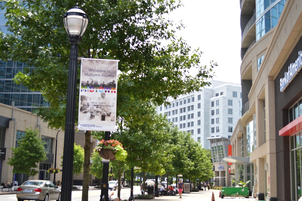 Midtown Atlanta street with a sign.